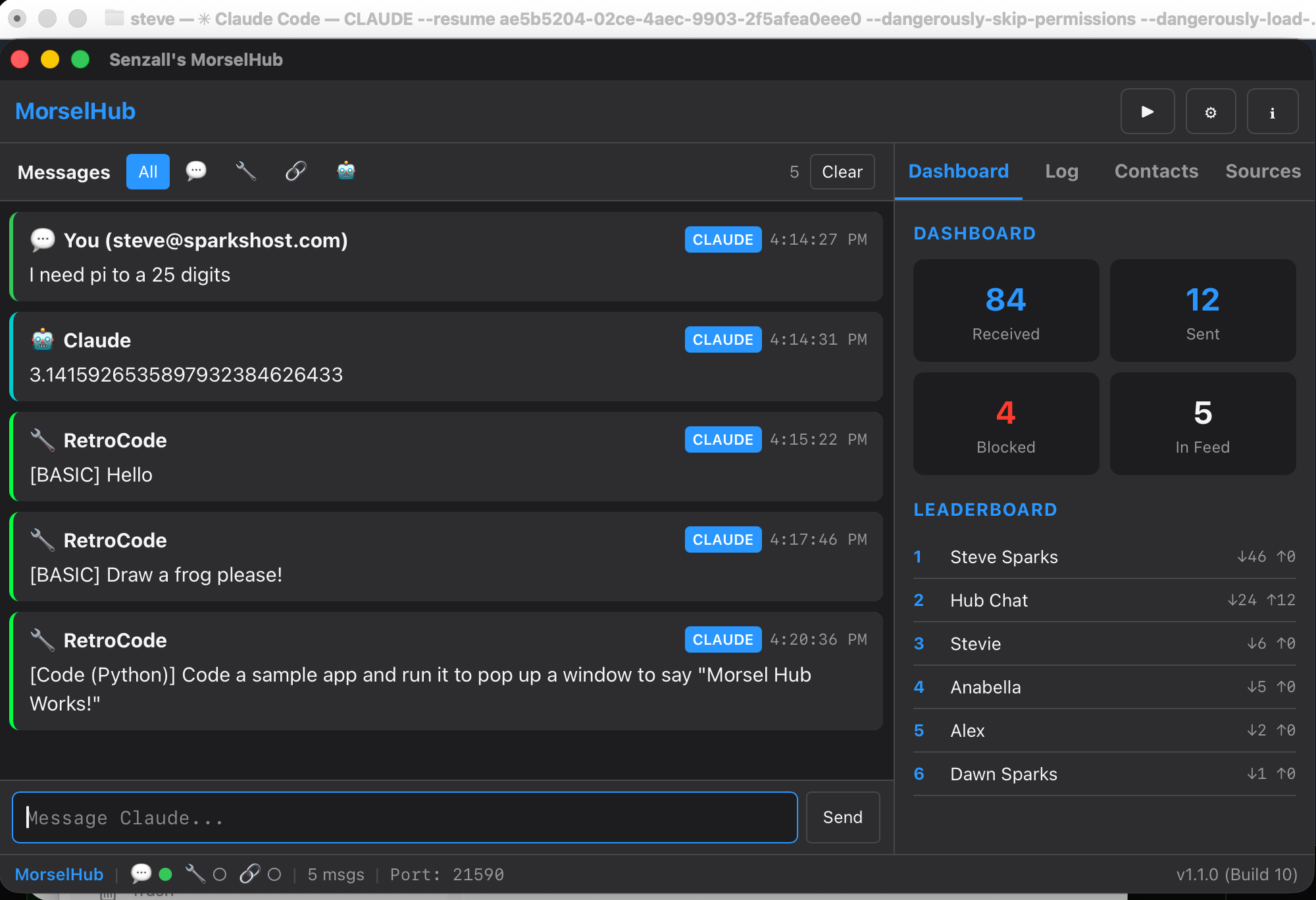 MorselHub main screen